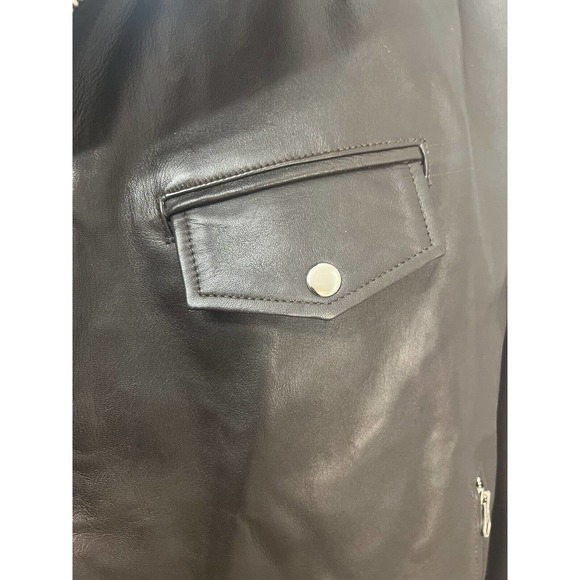 LUIS LEATHER Lambskin Cafe Dark Brown Leather Motorcycle Jacket Large 48 - Picture 3 of 16
